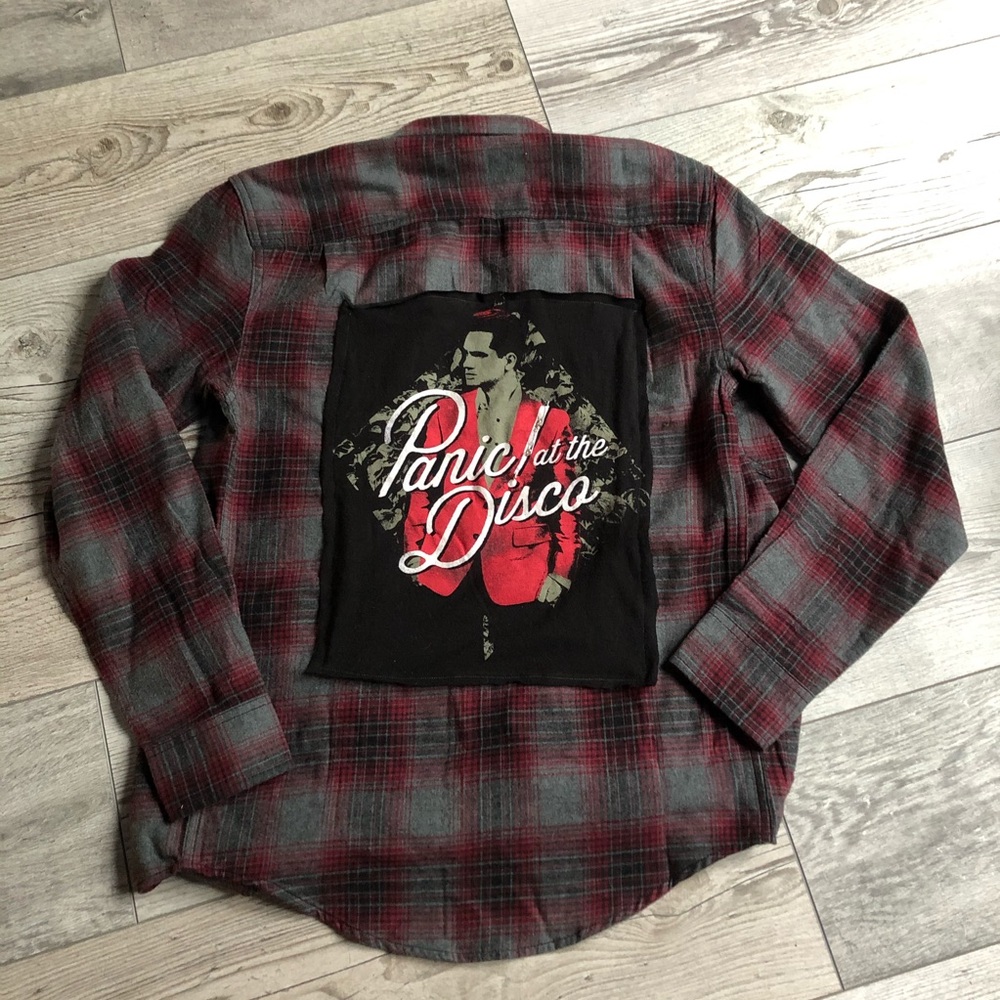 Upcycled Panic! at The Disco Flannel